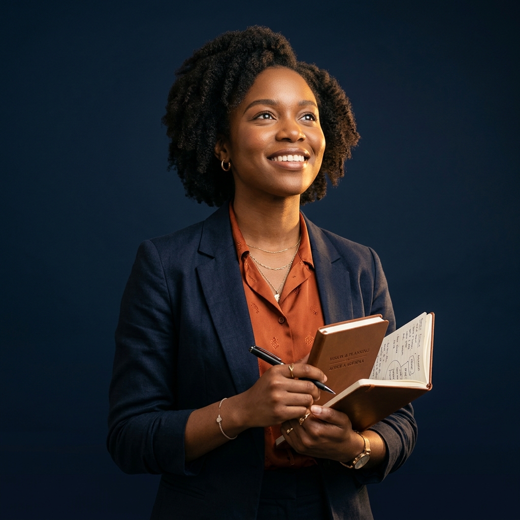 Entrepreneur with a notebook, ready to turn ideas into action